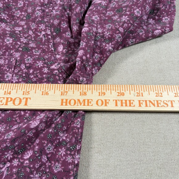 LL Bean Shirt Womens Small Purple Floral Pinwale Corduroy Button Up Long Sleeve - Picture 5 of 6